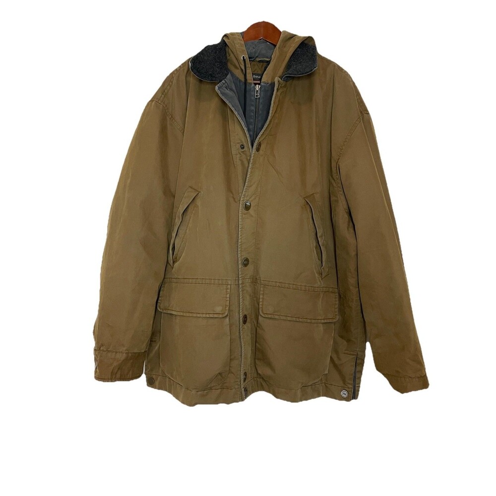 Banana Republic Men's XL Zip Up Button Up Hooded Heavyweight Chore Jacket Cotton